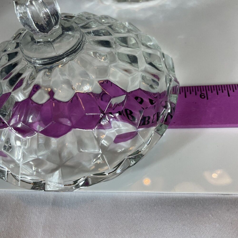 FOSTORIA AMERICAN CANDY DISH GLASS Crystal Lid Vintage Home Decor Gift - Picture 8 of 12